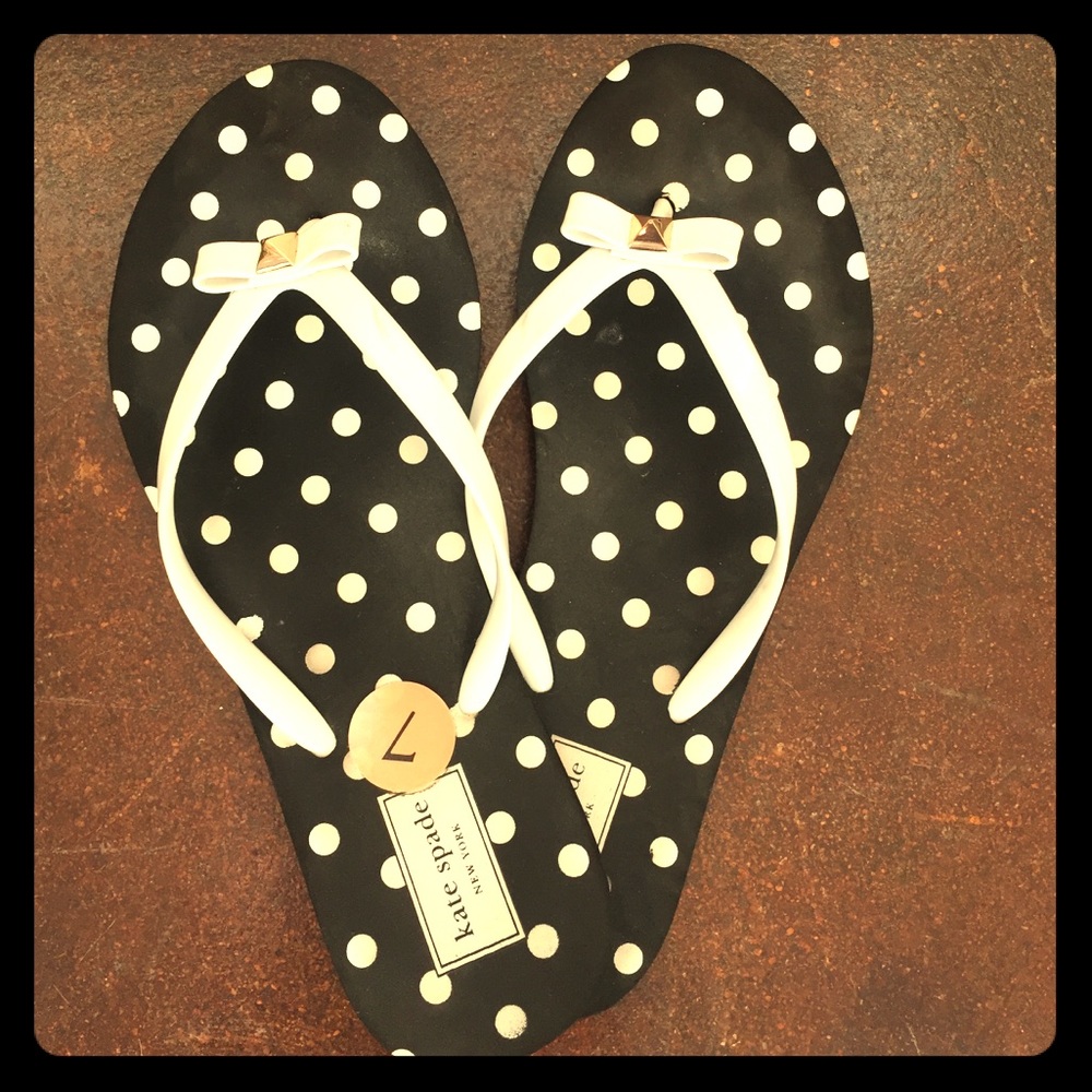 Kate Spade Polka Dot with Bow flip flops